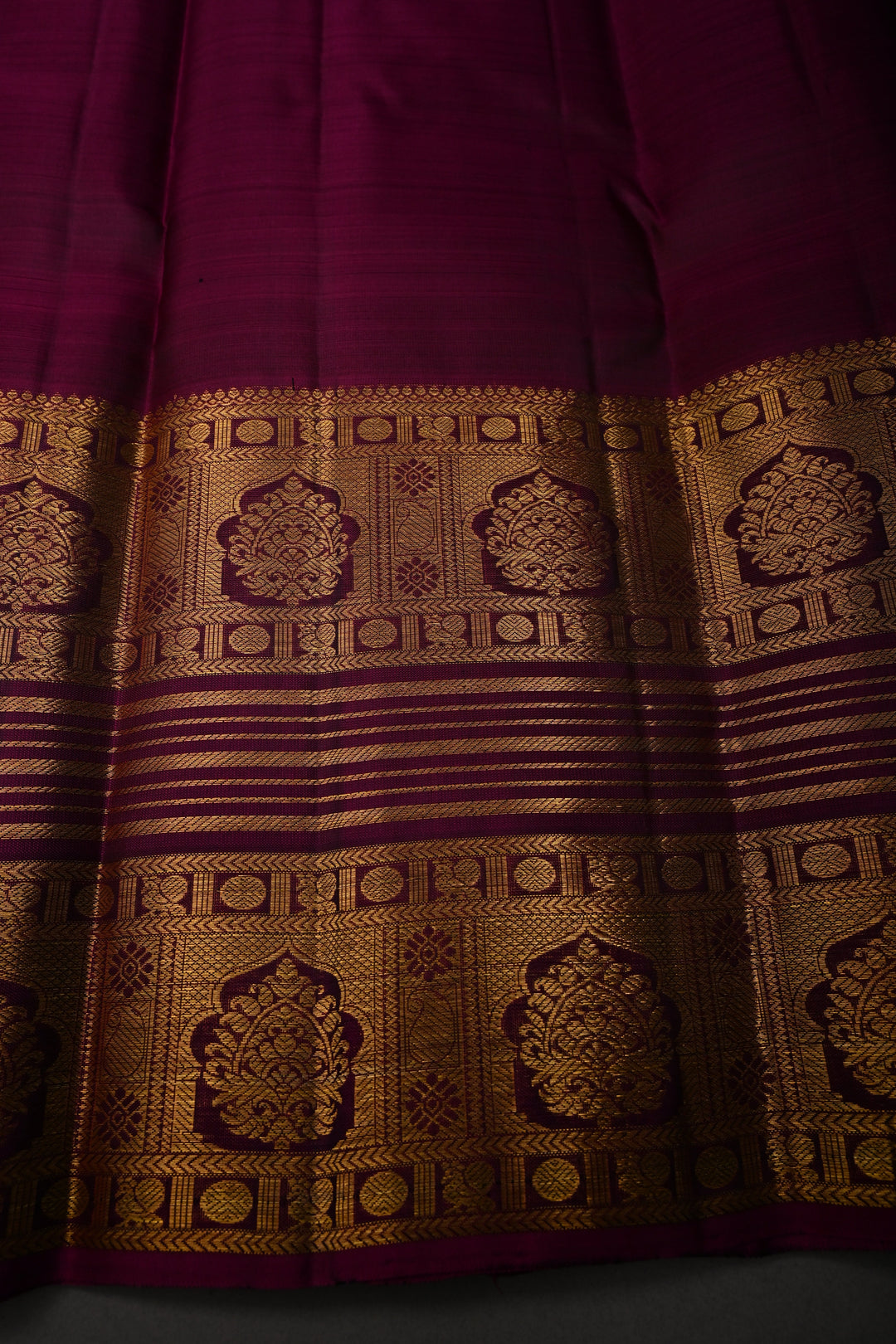 Blue-Black Pure Kanjivaram Silk Saree with Zari Buttas and Contrast Zari Border | SILK MARK CERTIFIED | SHOBITAM