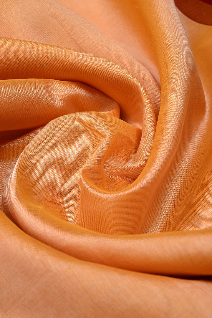 Mustard Yellow Korvai Kanchi Silk Cotton Handloom Saree with Checks Pattern and Contrast Zari Border