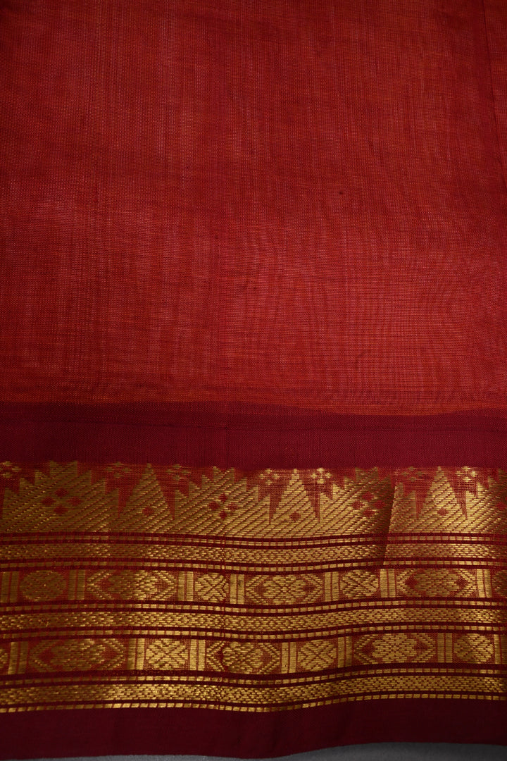 Mustard Yellow Korvai Kanchi Silk Cotton Handloom Saree with Checks Pattern and Contrast Zari Border