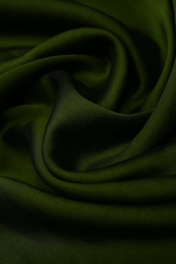 Mehendi Green Floral Handpainting on Shimmer Georgette Saree, No Blouse Piece | SHOBITAM