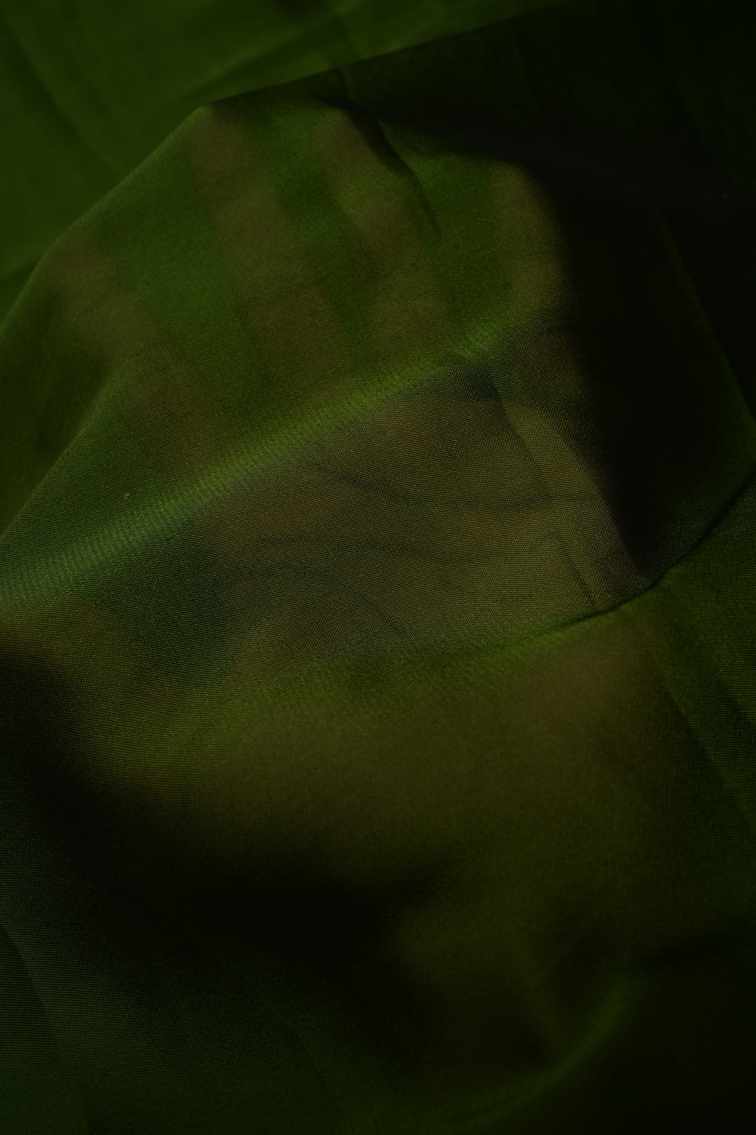 Mehendi Green Floral Handpainting on Shimmer Georgette Saree, No Blouse Piece | SHOBITAM
