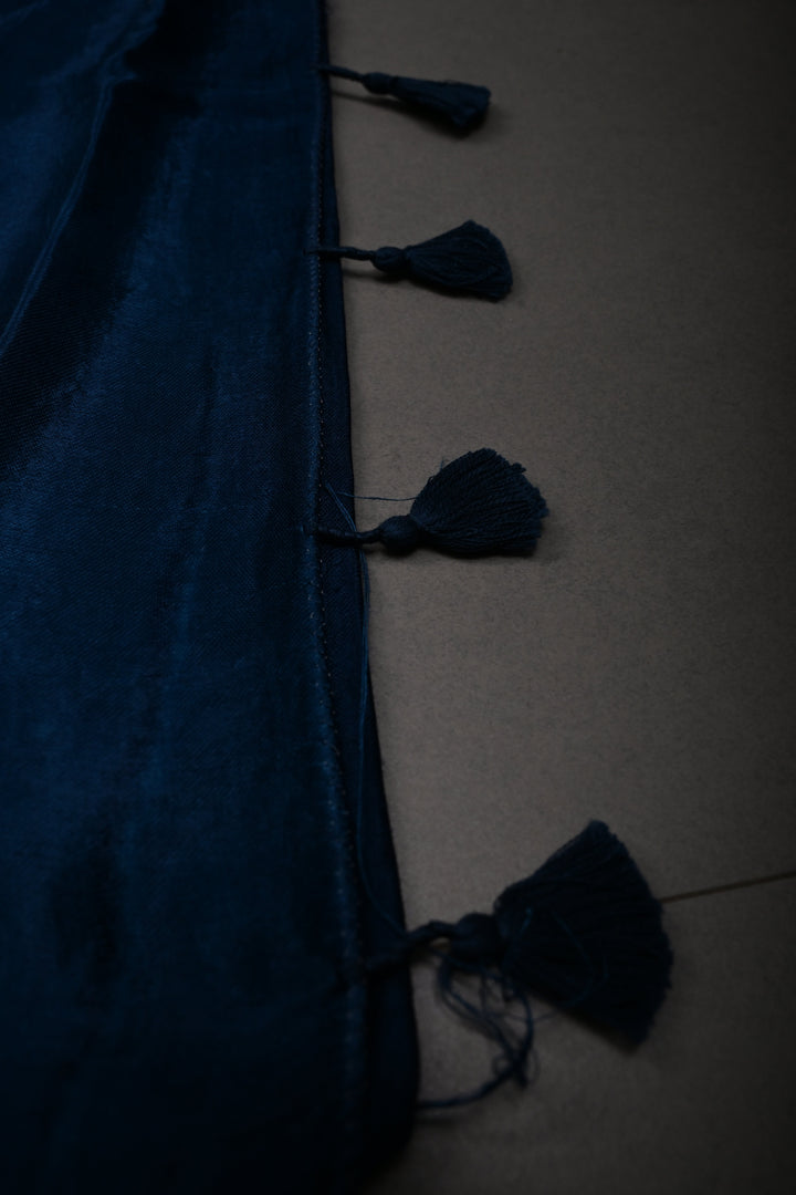 // color correction// Peacock Blue Borderless Modal Silk Saree with Lagda Patta Crushed Pallu | SHOBITAM
