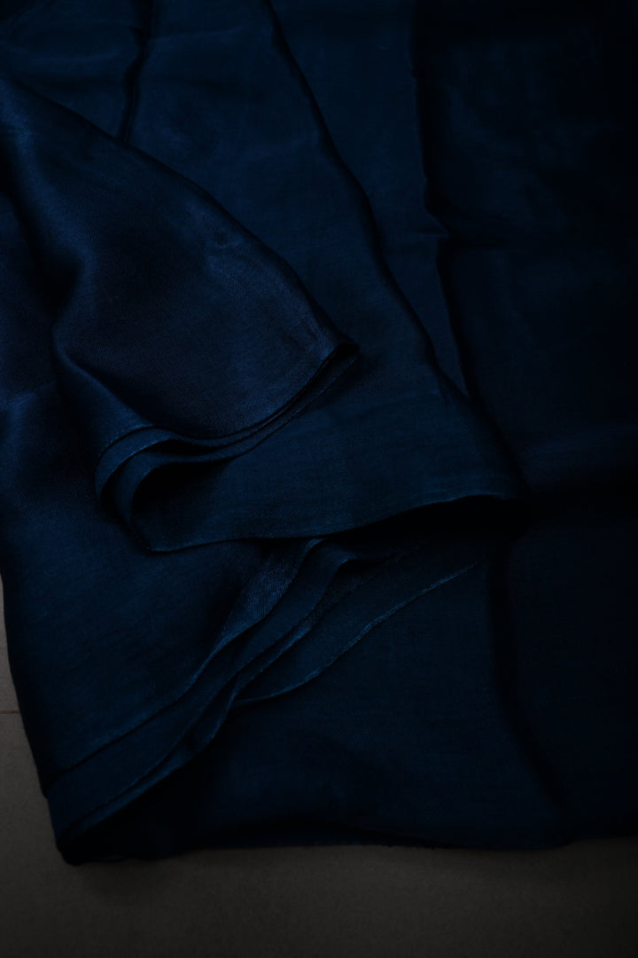 // color correction// Peacock Blue Borderless Modal Silk Saree with Lagda Patta Crushed Pallu | SHOBITAM