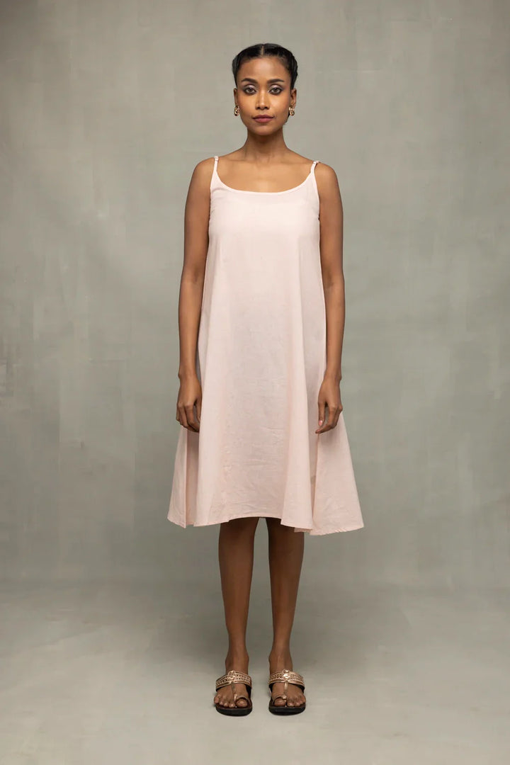 Lily Haze Lavender Mul Chanderi Embriodered Dress | SHOBITAM