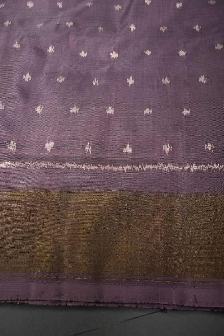 Mauve Pochampally Ikkat Pure Silk Saree with Multiple Panel Design and Tissue Border | SILK MARK CERTIFIED | SHOBITAM