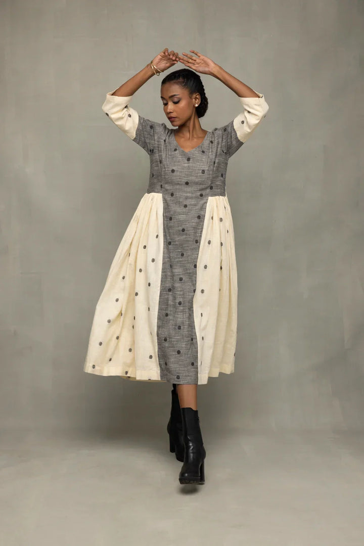 Greyscape South Cotton Dress | SHOBITAM