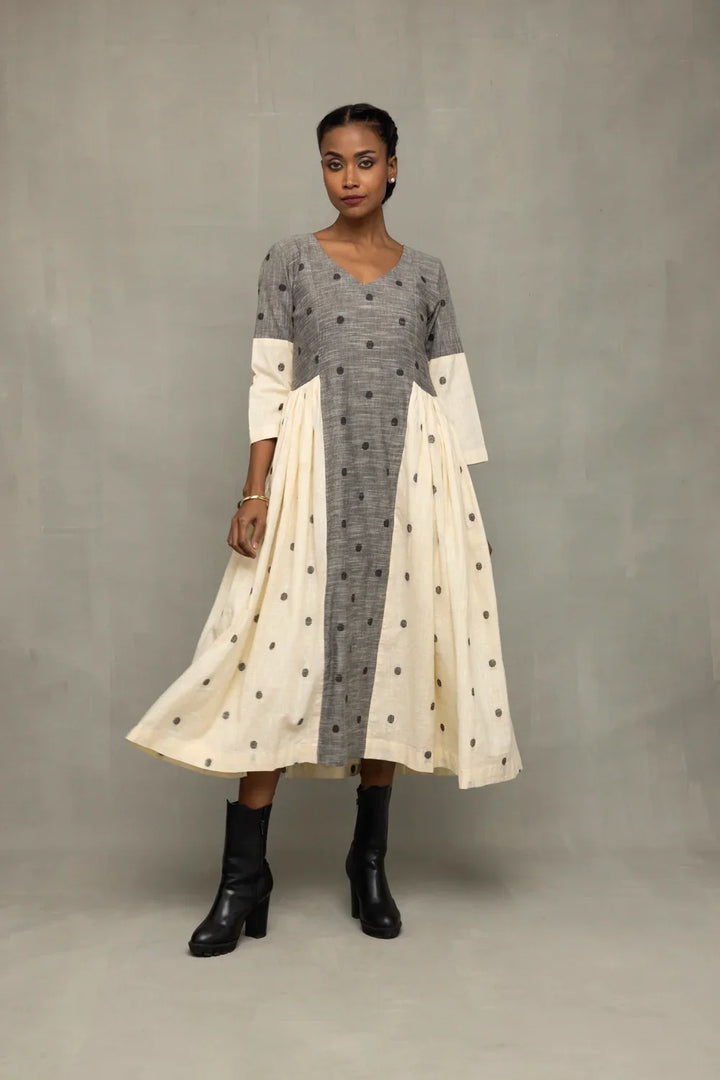 Greyscape South Cotton Dress | SHOBITAM