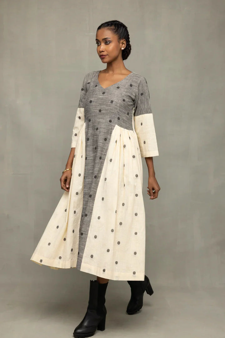 Greyscape South Cotton Dress | SHOBITAM