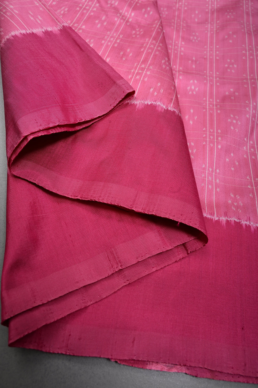 Pink Pochampally Ikkat Pure Silk Saree with Brocade and Border | SILK MARK CERTIFIED | SHOBITAM