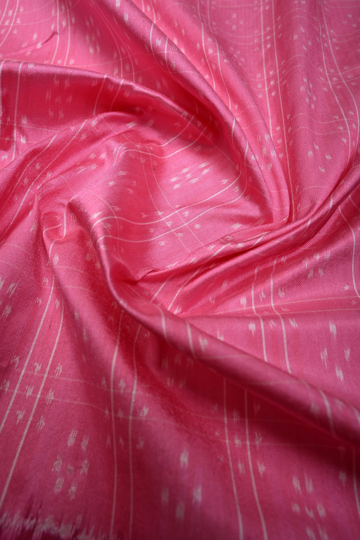 Pink Pochampally Ikkat Pure Silk Saree with Brocade and Border | SILK MARK CERTIFIED | SHOBITAM