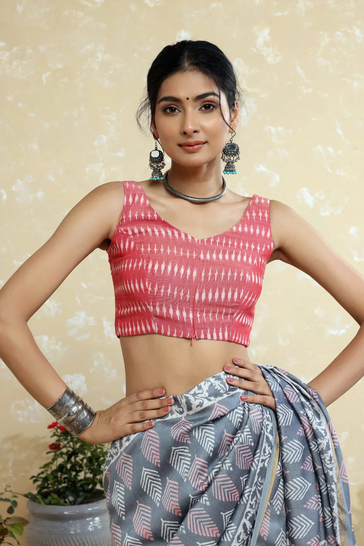 Blush Ikkat Blouse | SHOBITAM