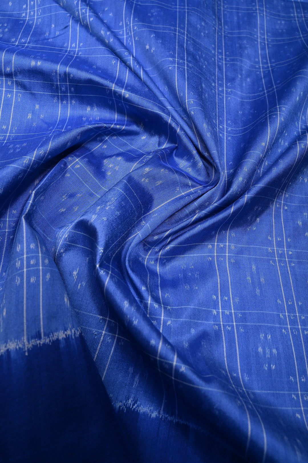 Periwinkle Pochampally Ikkat Pure Silk Saree with Brocade and Border | SILK MARK CERTIFIED | SHOBITAM