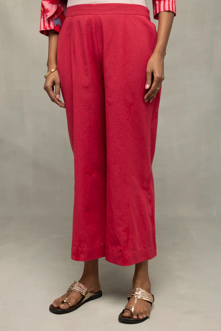 Handloom Pink Abstract Ikat Co-Ord Set | SHOBITAM