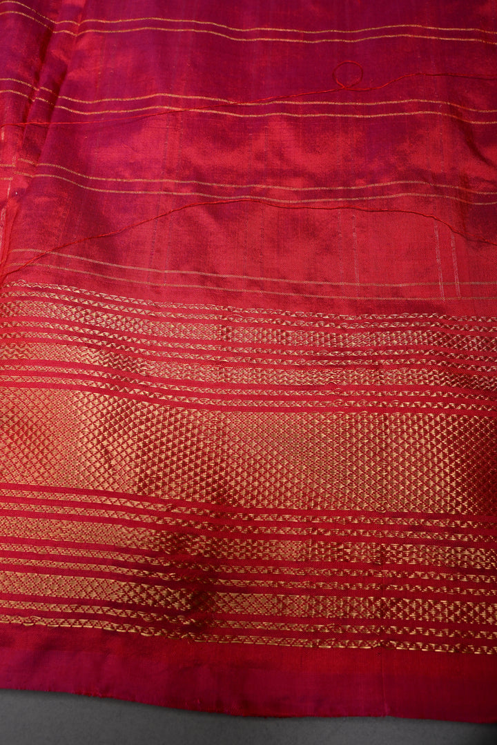 Kanchana  Pochampally Ikkat Pure Silk Saree with Patola Brocade and Contrast Zari Border | SILK MARK CERTIFIED | SHOBITAM