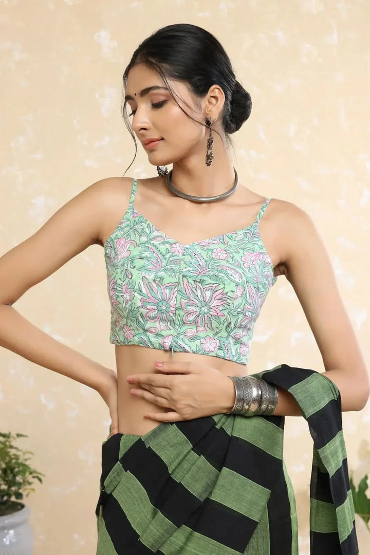 Ivy Block Print Blouse | SHOBITAM