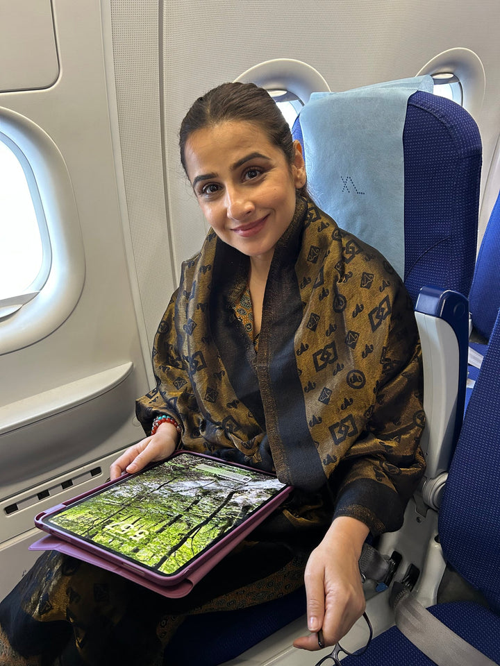 Golden Cashmere Zari Reversible Stole, 28X80 INCHES