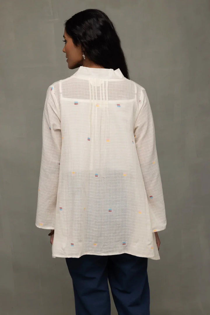 Ivory Breeze Jamdani Top | SHOBITAM