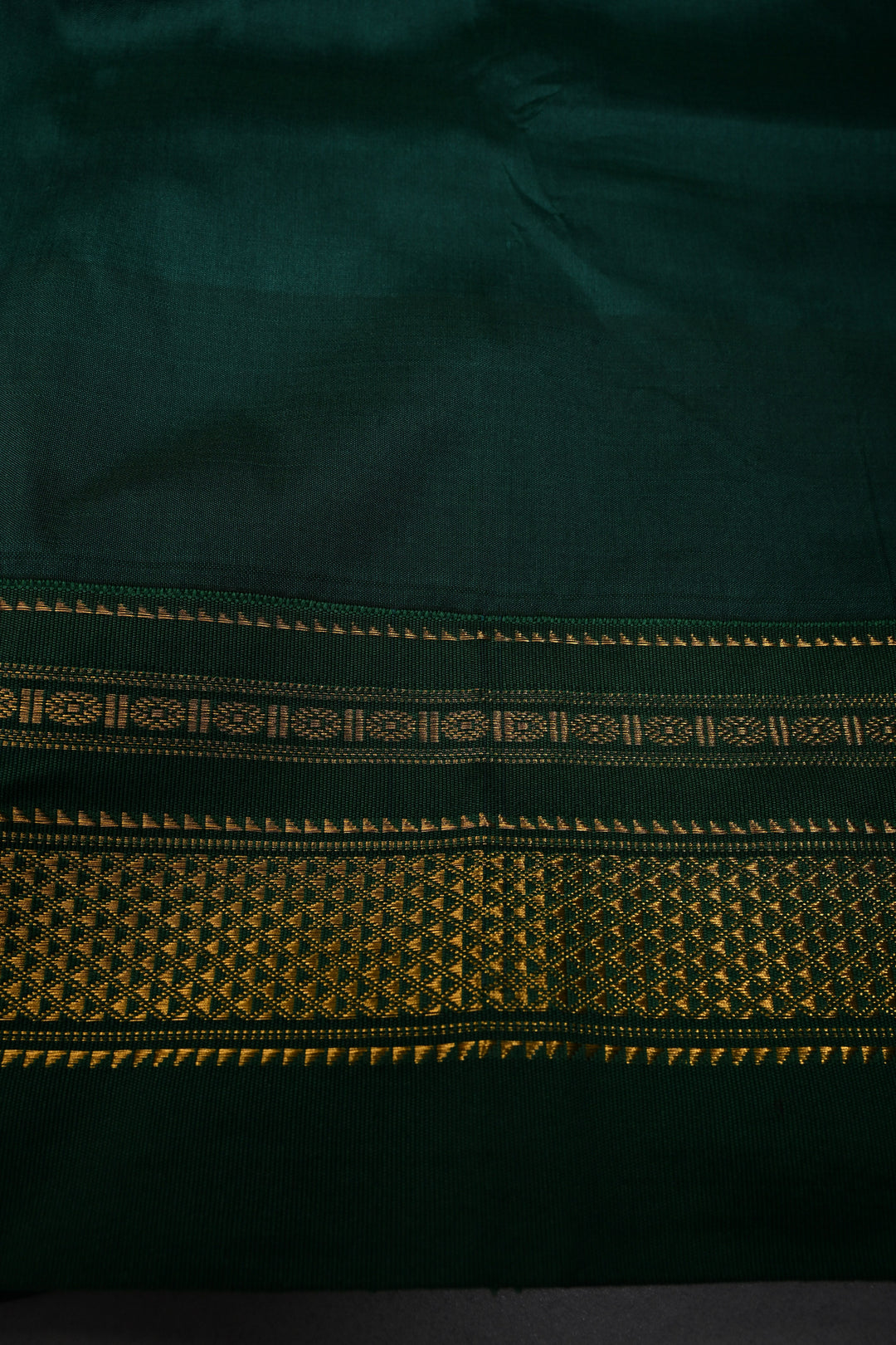 Navy Blue Ilkal Weave Mercerized Bagalkote Cotton Saree with Temple Panel on Contrast Zari Border | SHOBITAM