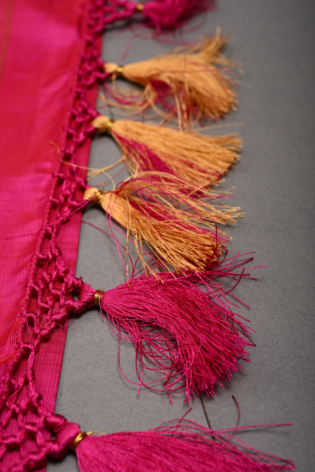 Bright Pink  Kanjivaram Silk Saree with  Zari Temple border | SILK MARK CERTIFIED | shobitam