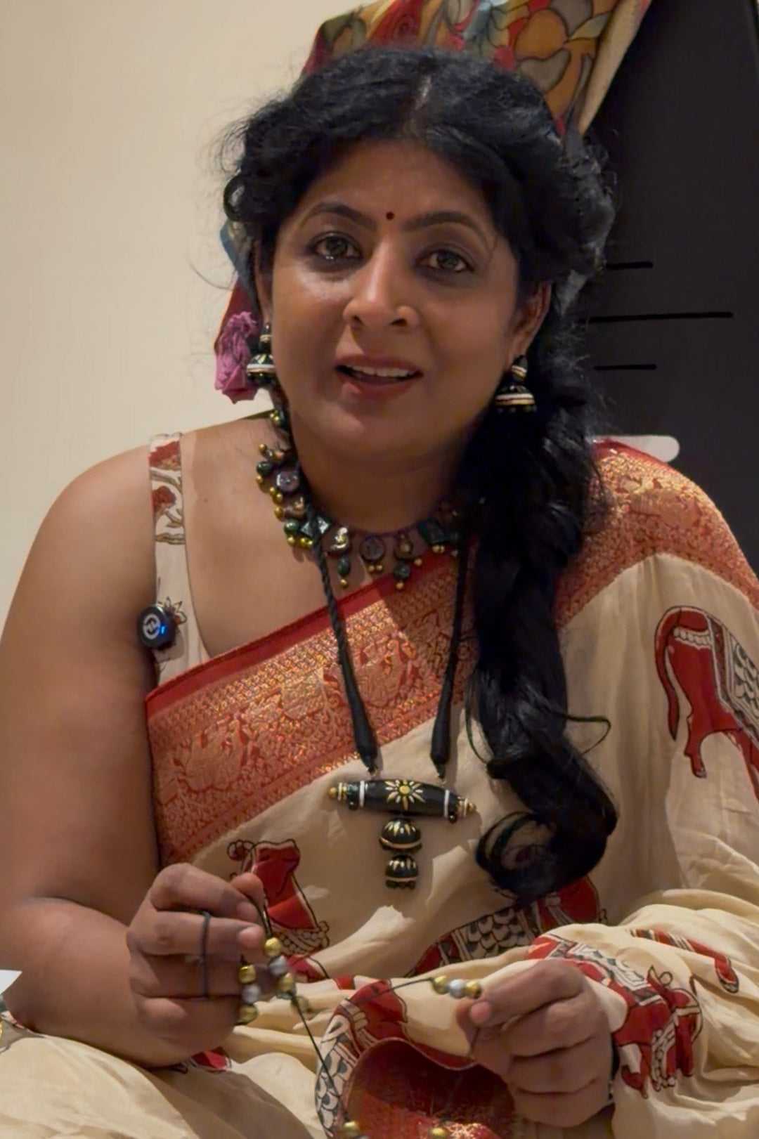 Terracotta Black Traditional Trible Pendant Necklace Set  | SHOBITAM