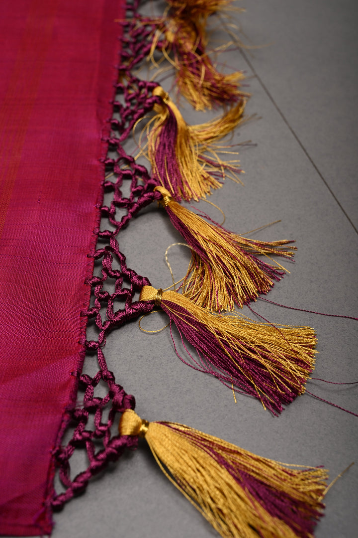 Vadamalli Purple Kanjivaram Silk Saree with Temple Zari Border | SILK MARK CERTIFIED | SHOBITAM