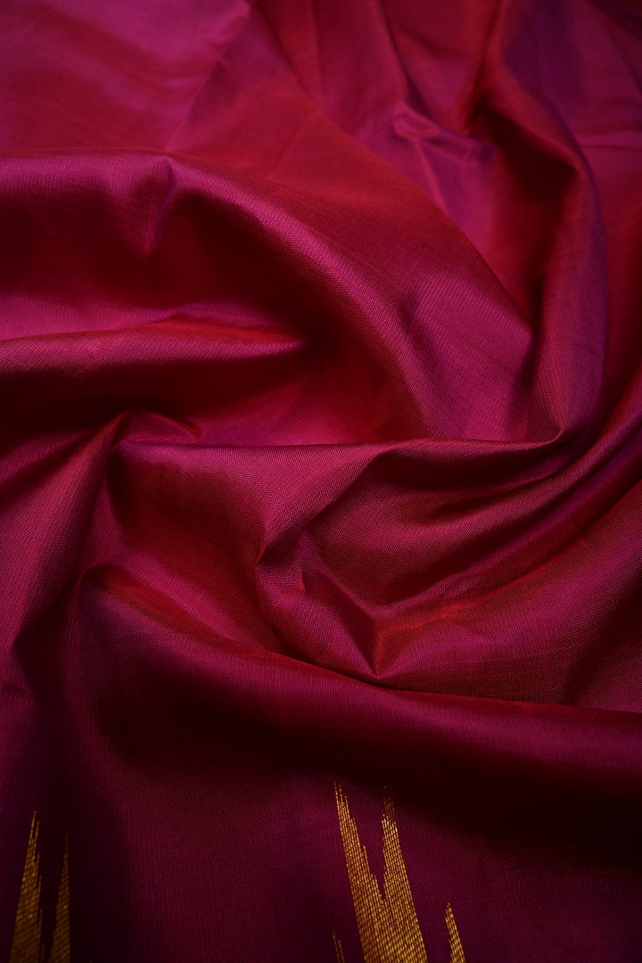 Vadamalli Purple Kanjivaram Silk Saree with Temple Zari Border | SILK MARK CERTIFIED | SHOBITAM