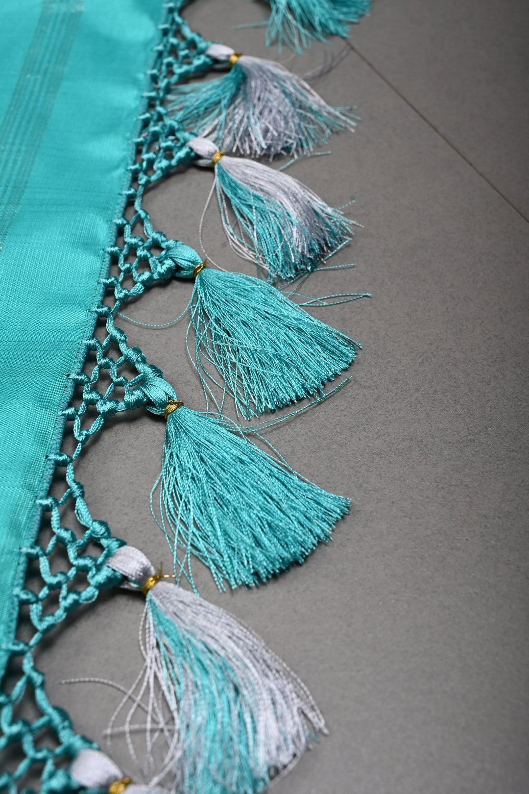 Authentic Kanjivaram Silk Saree in Teal with Silver Zari Temple Border with Grand Pallu | SILK MARK CERTIFIED