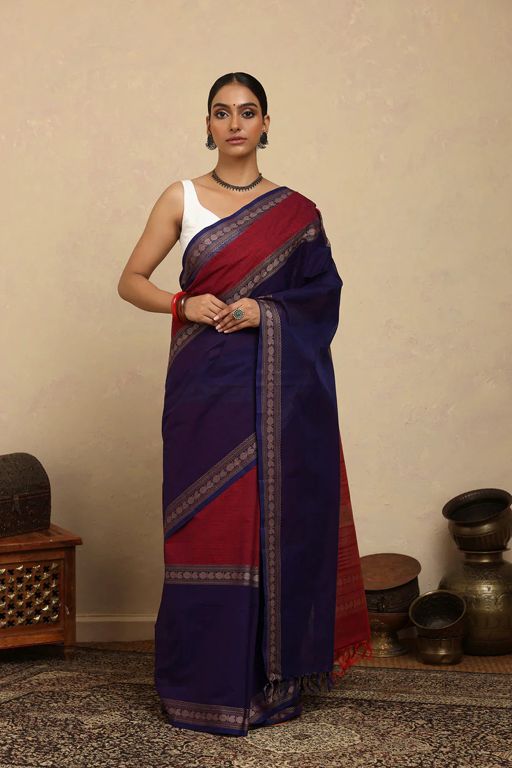 Safed South Cotton Blouse | SHOBITAM