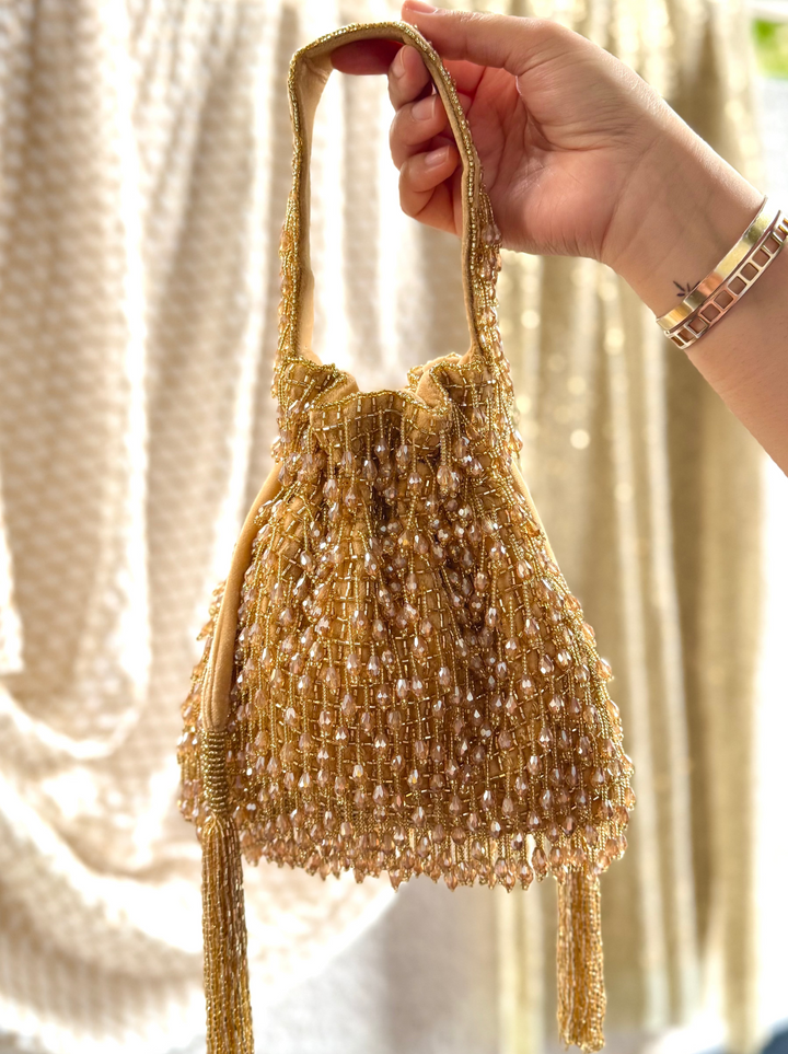 AURELIA Golden Embroidery Handbag