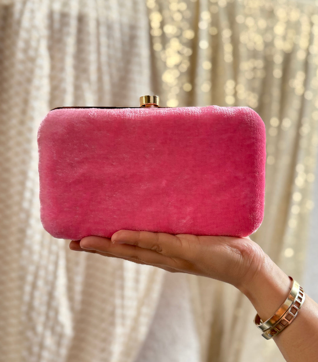 RAANI Pink Embroidered Pearl Handbag