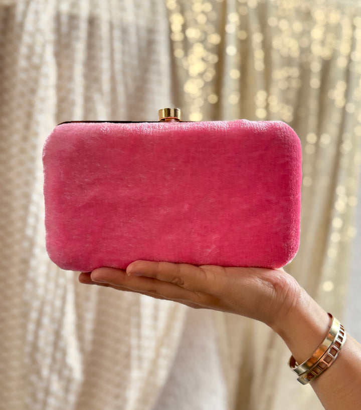 RAANI Pink Embroidered Pearl Handbag