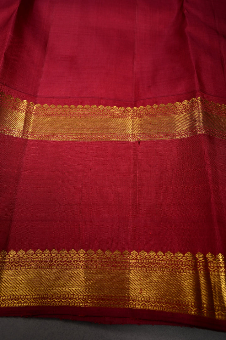 Mustard Yellow Korvai Kanjivaram Pure Silk Saree with Zari butta and Rettaipet contrast Zari Border| SILK MARK CERTIFIED | SHOBITAM