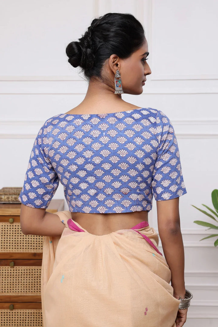 Bloom Block Print Blouse | SHOBITAM