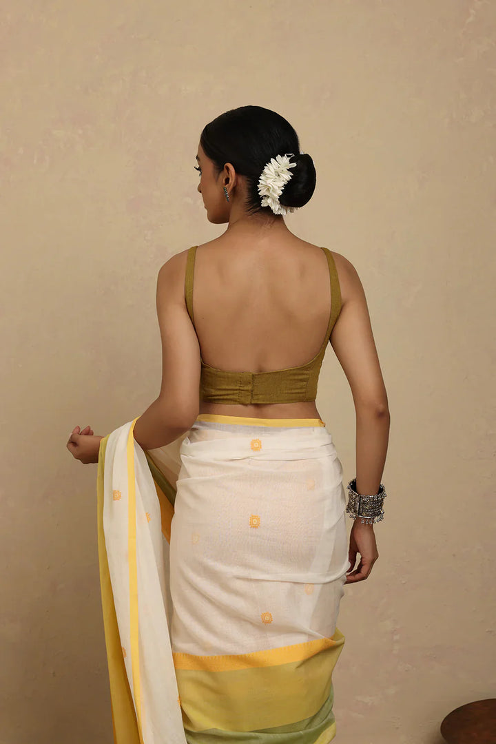 Green Khadi Blouse | SHOBITAM
