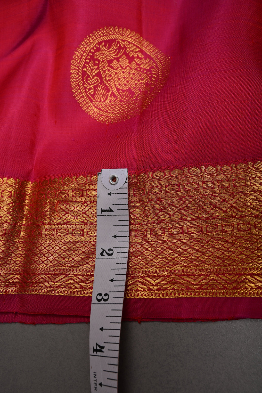 Rani Pink Pure Kanjivaram Silk Saree with Zari Buttas and Zari Border | SILK MARK CERTIFIED | SHOBITAM