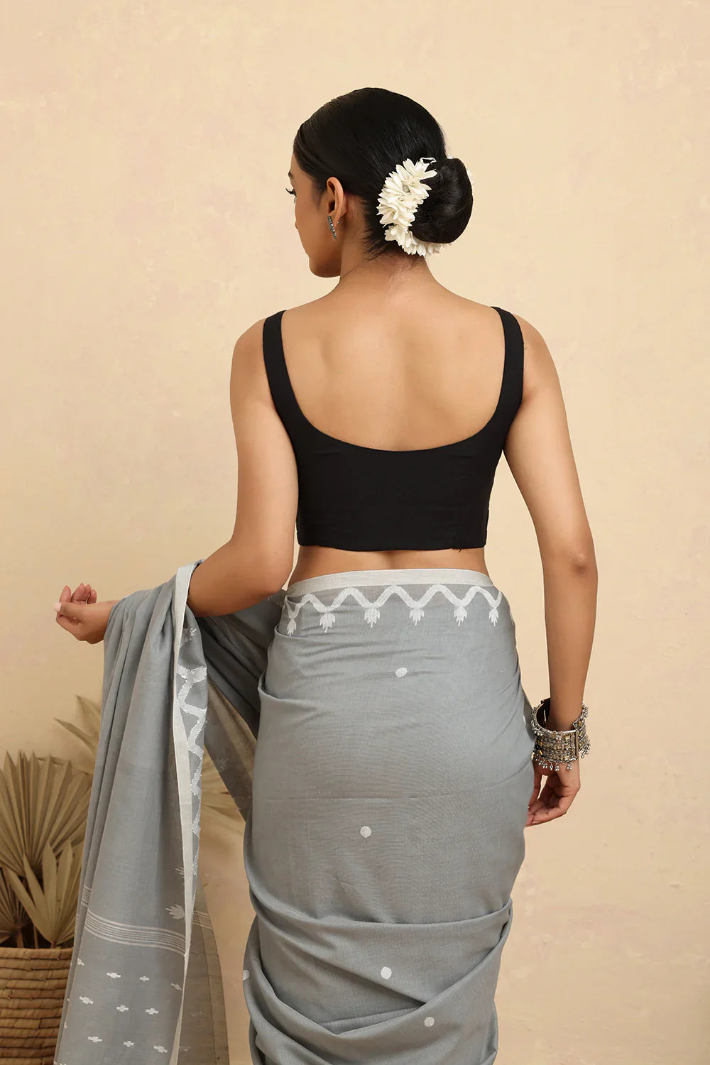 Black South Cotton Blouse | SHOBITAM