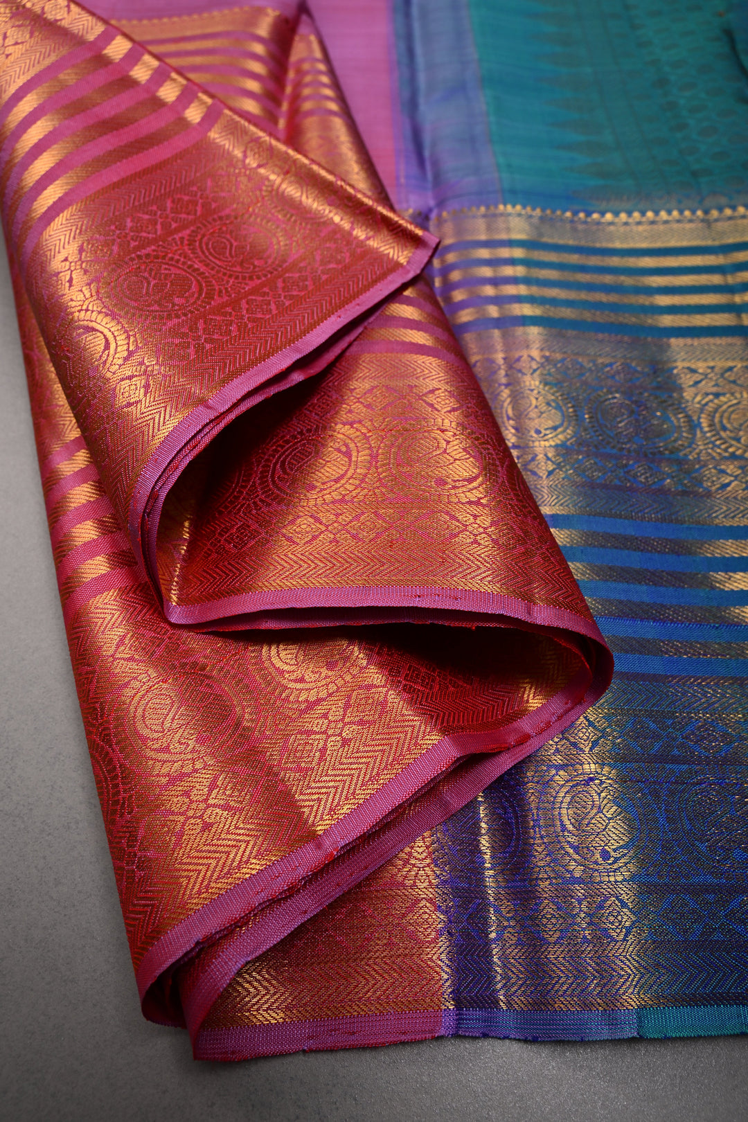 Mauvish  Pink Pure Kanjivaram Silk Saree with Zari Buttas and Wide Zari Border | SILK MARK CERTIFIED | SHOBITAM