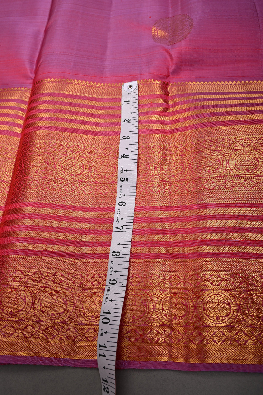 Mauvish  Pink Pure Kanjivaram Silk Saree with Zari Buttas and Wide Zari Border | SILK MARK CERTIFIED | SHOBITAM