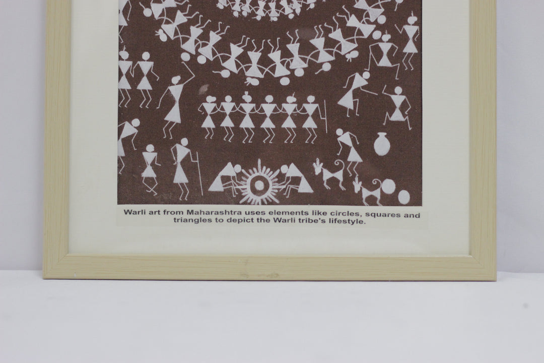 Brown Warli Handpainted Art, Unframed