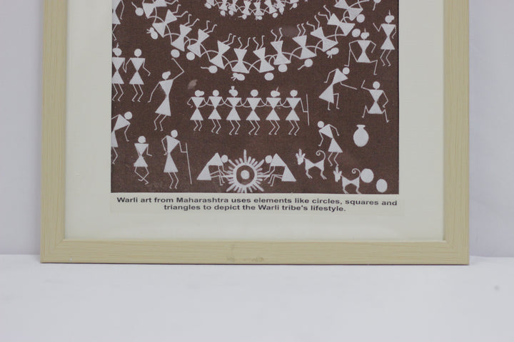 Brown Warli Handpainted Art, Unframed