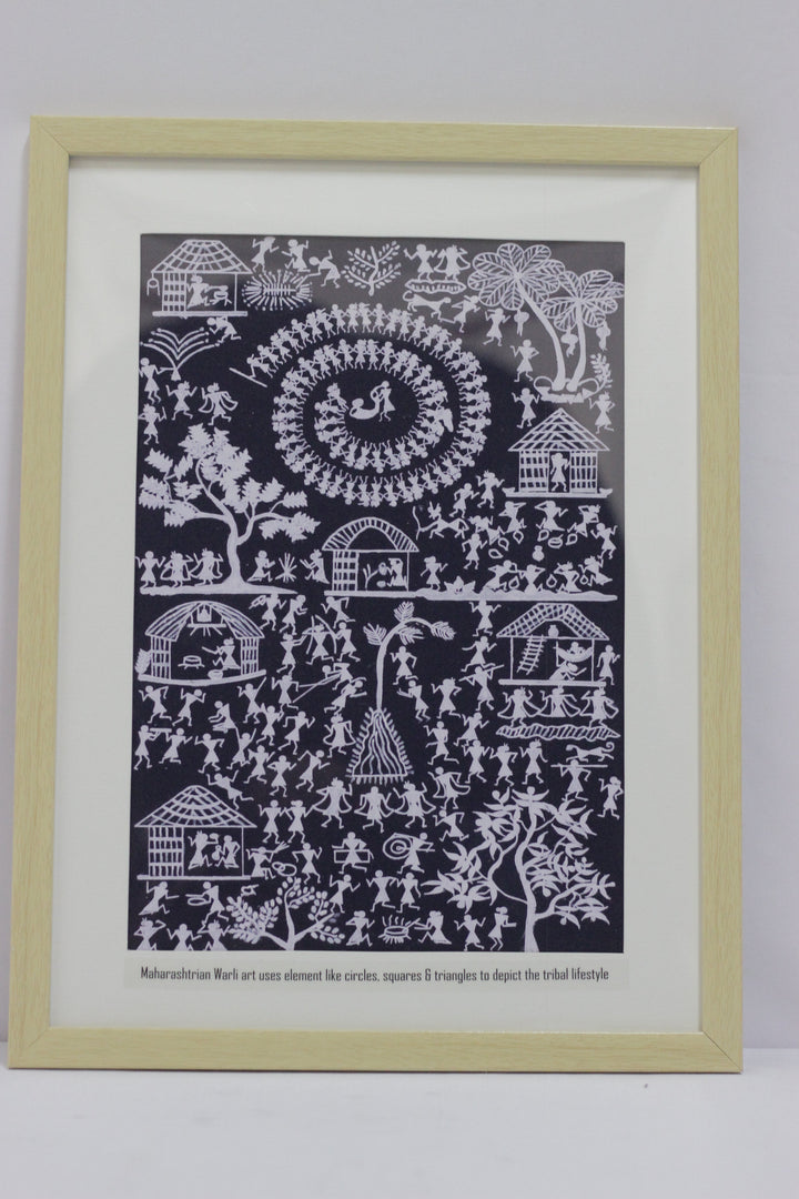 Black Warli Handpainted Art ( Unframed)