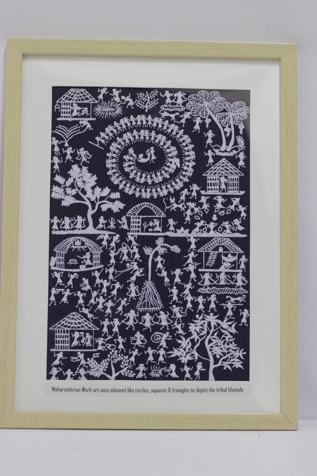 Black Warli Handpainted Art ( Unframed)