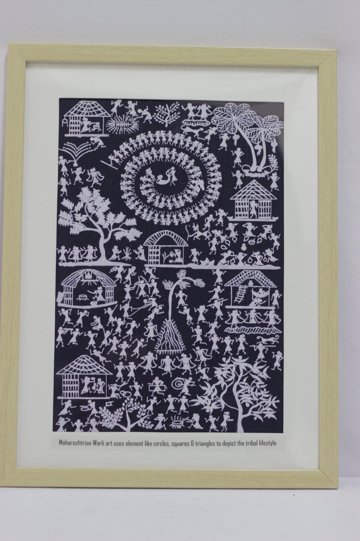 Black Warli Handpainted Art ( Unframed)