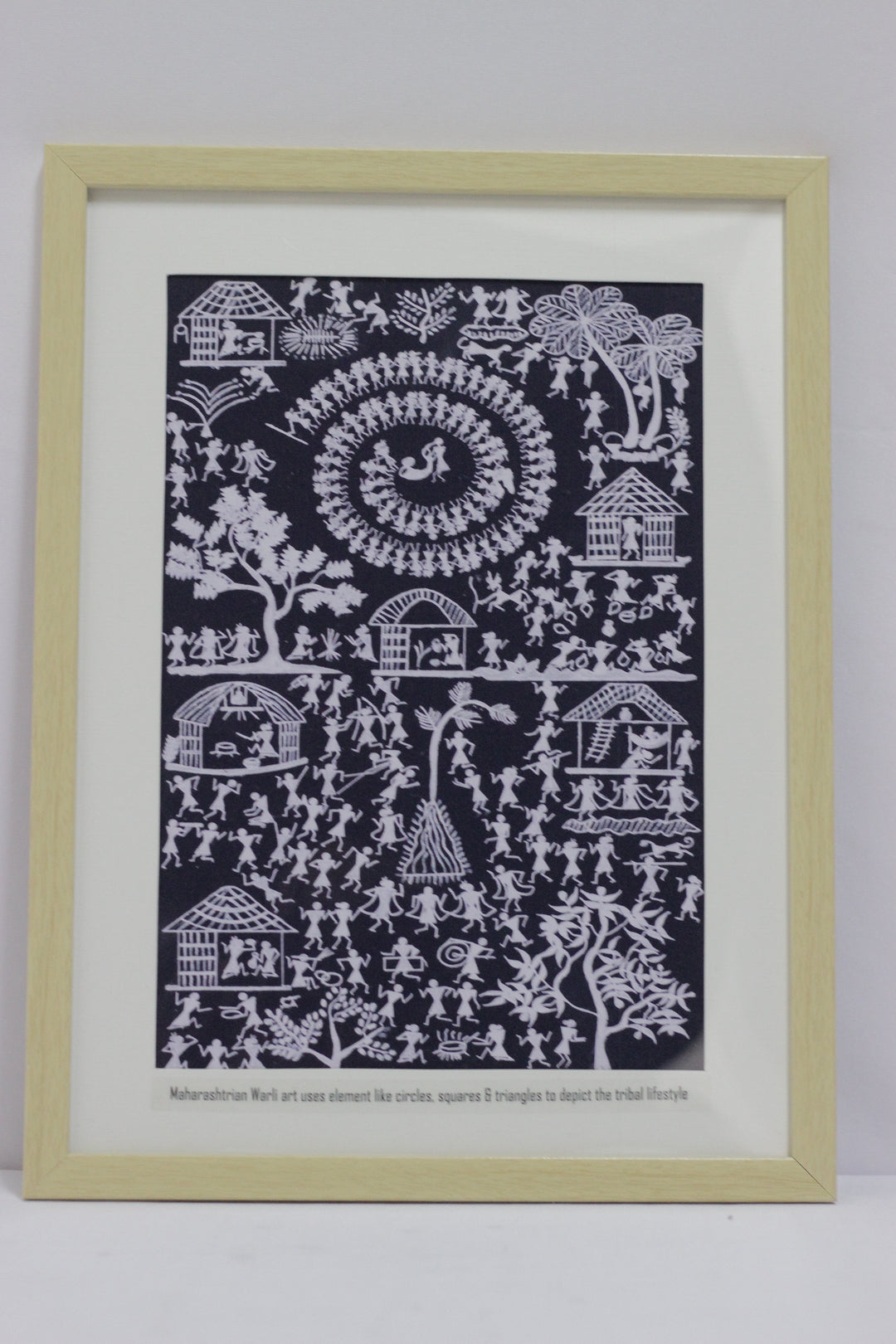 Black Warli Handpainted Art ( Unframed)