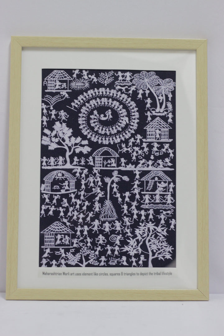 Black Warli Handpainted Art ( Unframed)