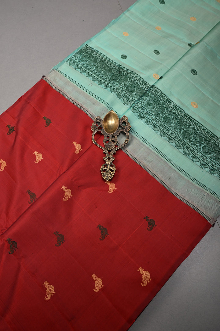 Maroon Borderless Kanjivaram Pure Silk Saree with Resham Meenakari Birds Motifs and Contrast Pallu | SILK MARK CERTIFIED | SHOBITAM