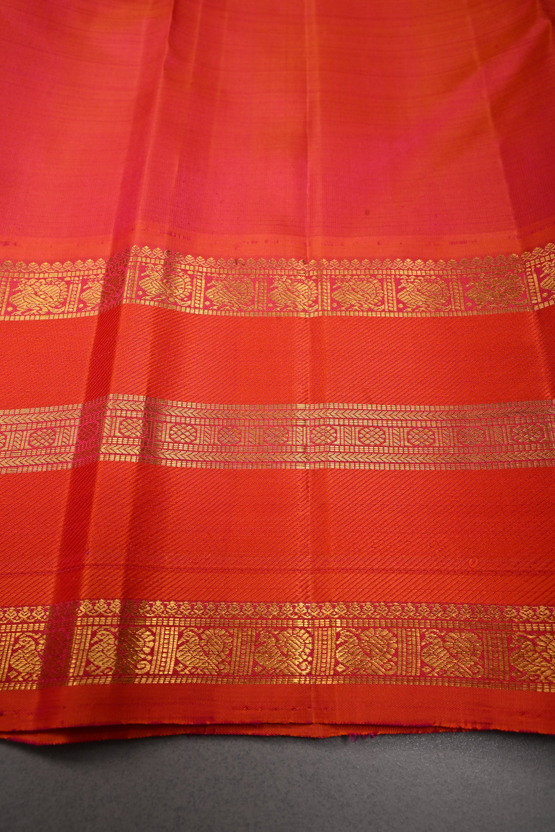 Off White Korvai Kanjivaram Pure Silk Saree with Thread Buttas and Contrast Stripes Zari Border | SILK MARK CERTIFIED | SHOBITAM