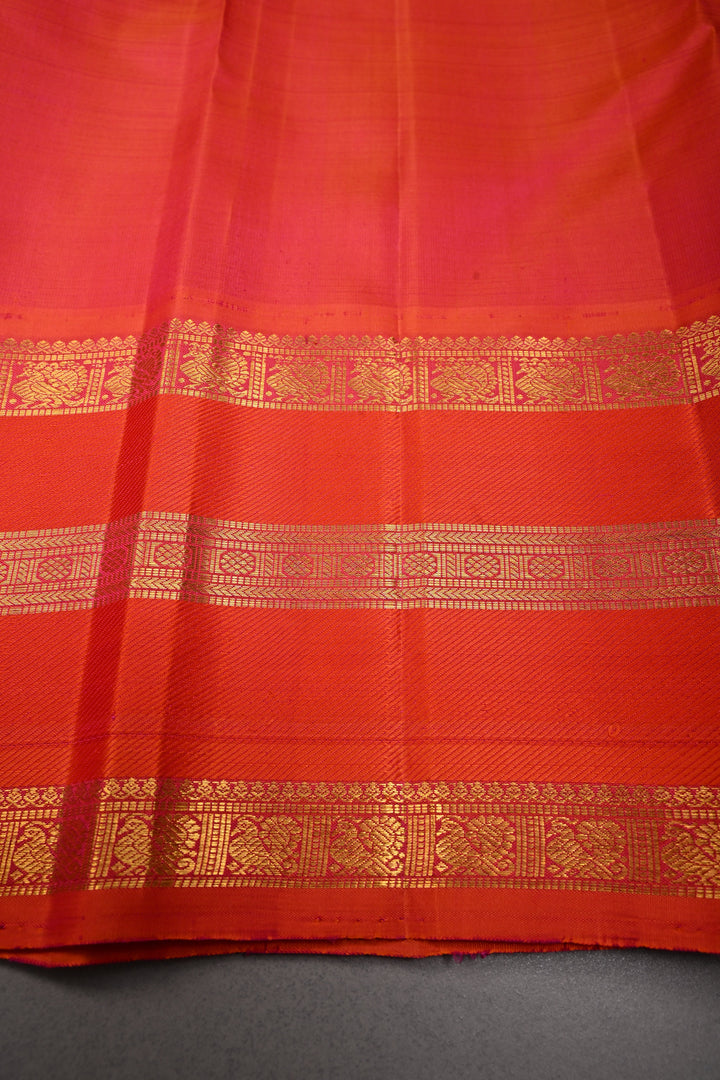 Off White Korvai Kanjivaram Pure Silk Saree with Thread Buttas and Contrast Stripes Zari Border | SILK MARK CERTIFIED | SHOBITAM