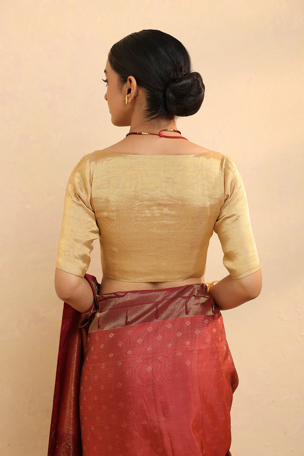 Golden Tissue Blouse | SHOBITAM