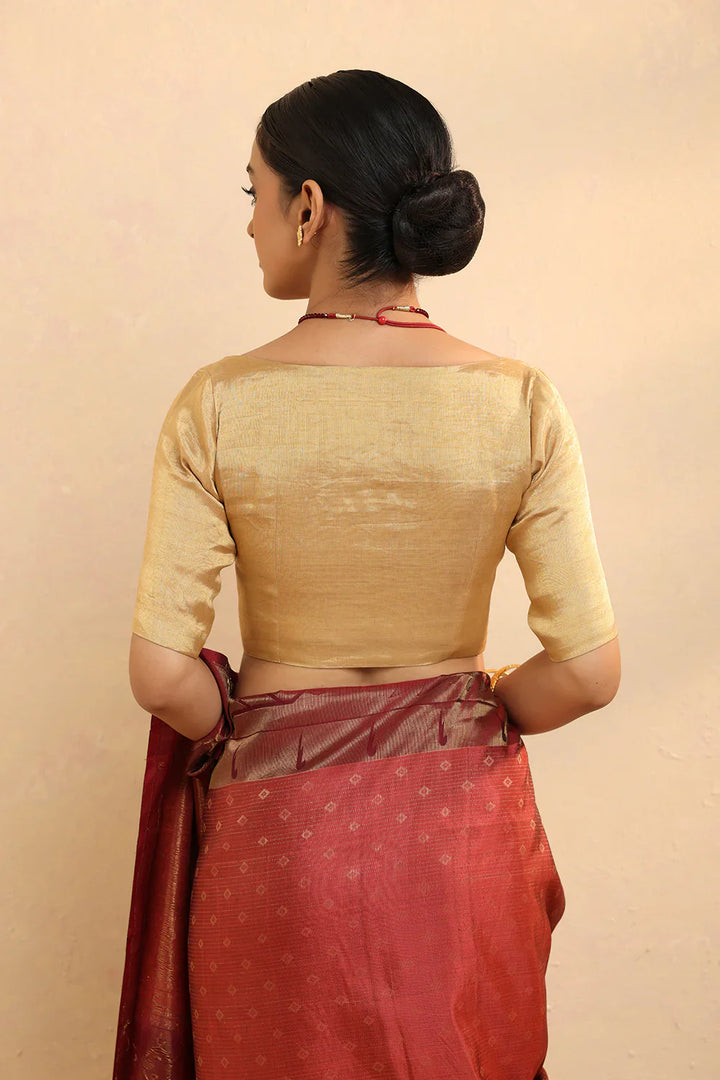 Golden Tissue Blouse | SHOBITAM